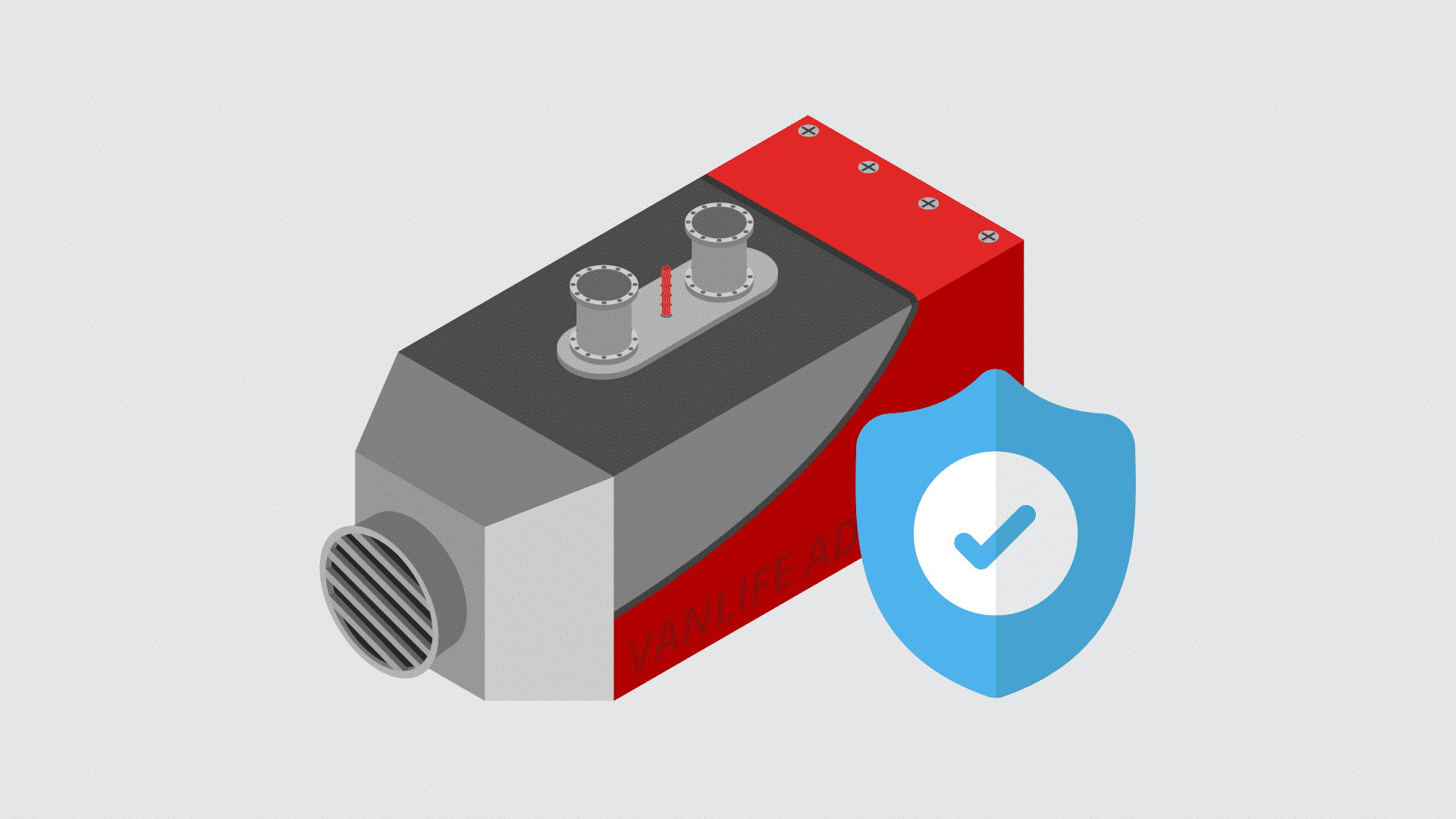 an illustration of a diesel night heater with a safety badge
