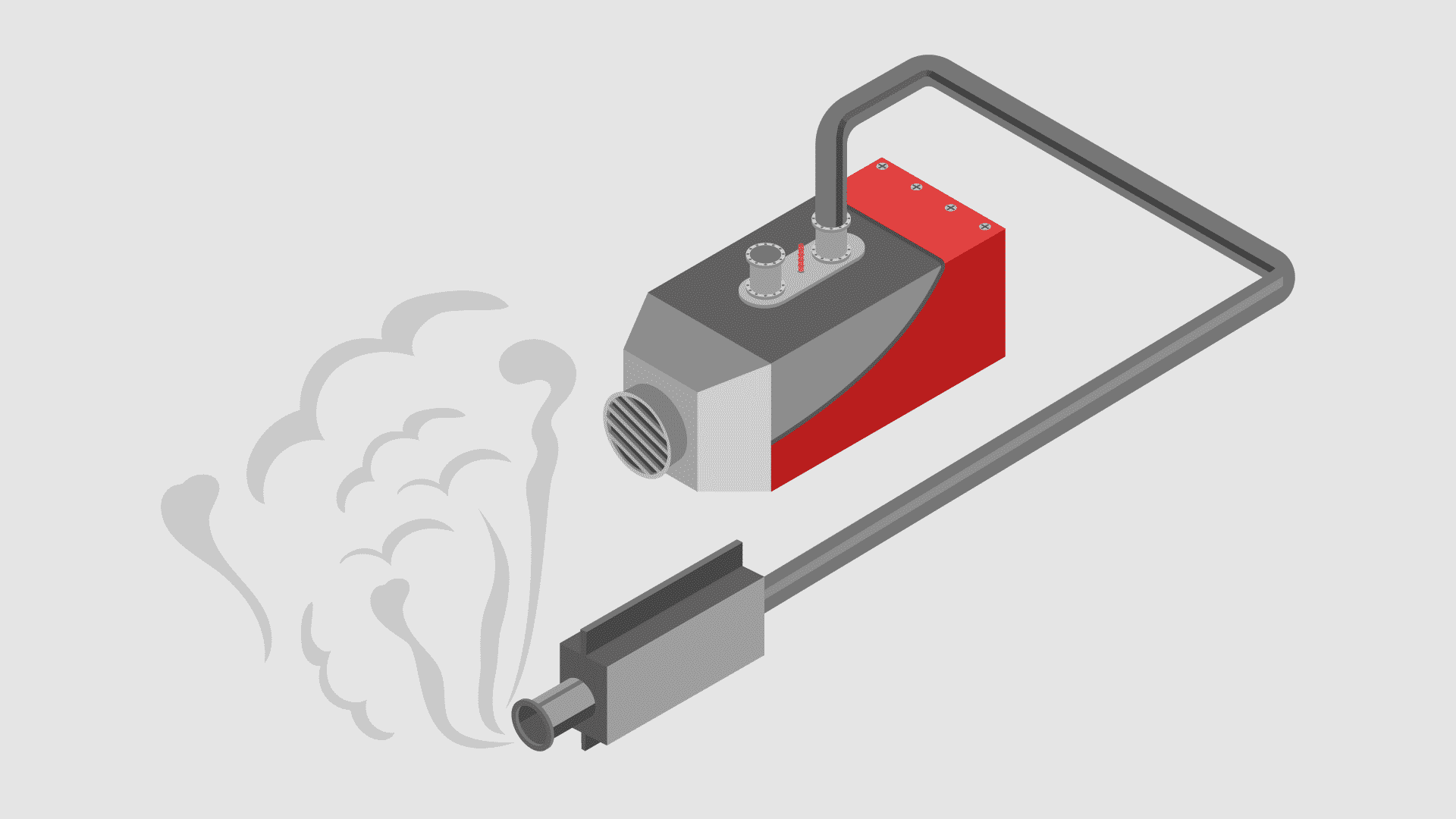 a diesel night heater with its exhaust system running emmiting smoke
