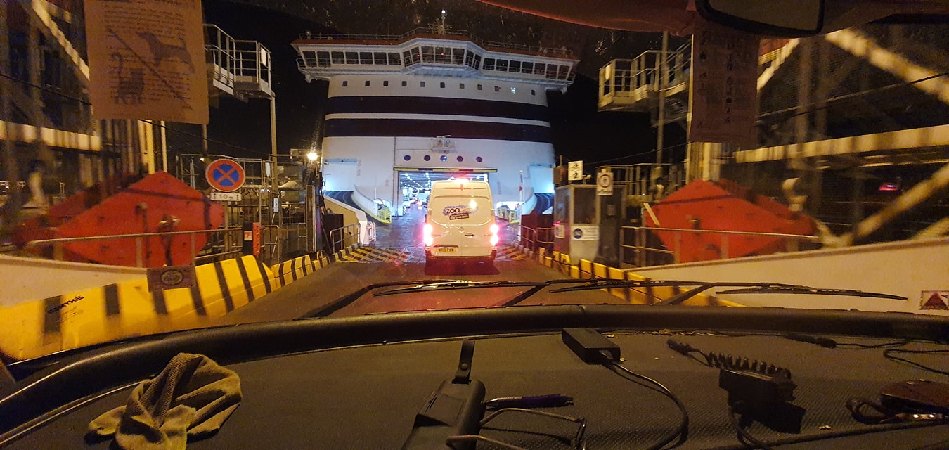 arriving on the ferry
